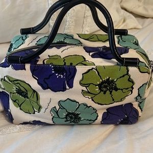 Kate Spade canvas satchel - flowered, like-new